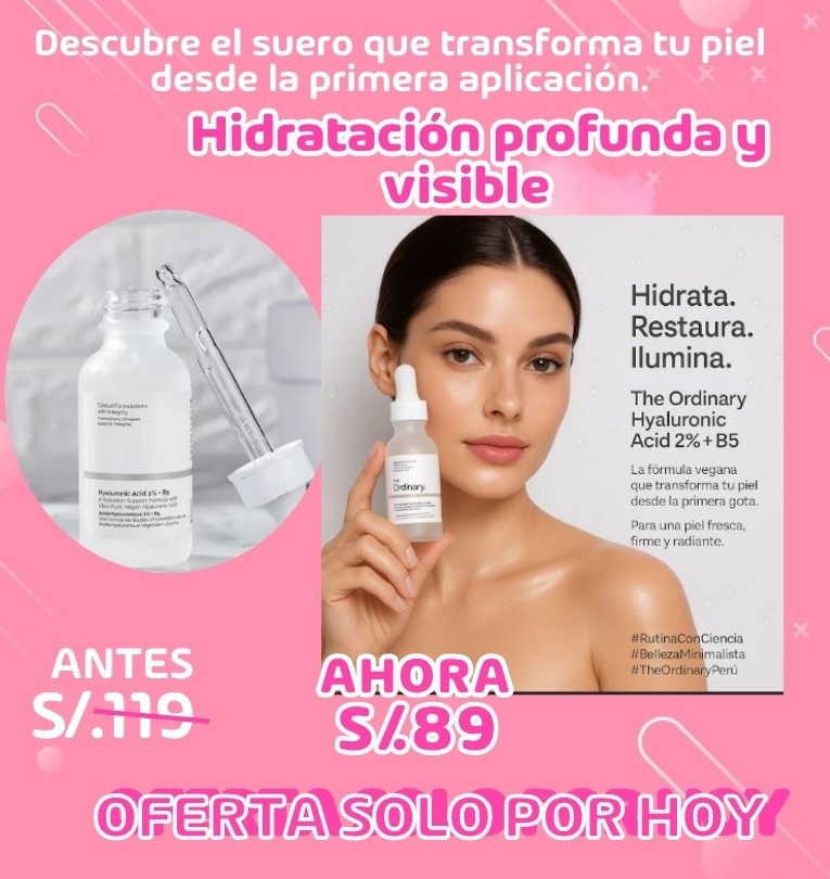 HIDRATA, RESTAURA E ILUMINAte CON The Ordinary Ácido hialurónico 2% + B5